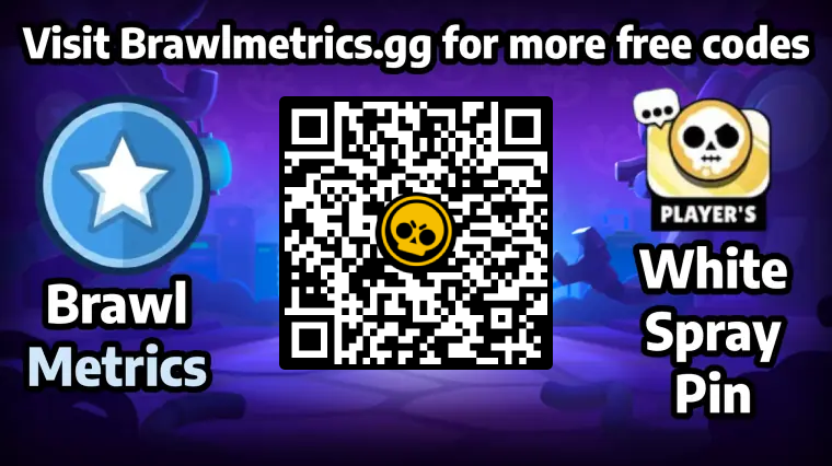 Free QR code to redeem White Spray Pin in Brawl Stars